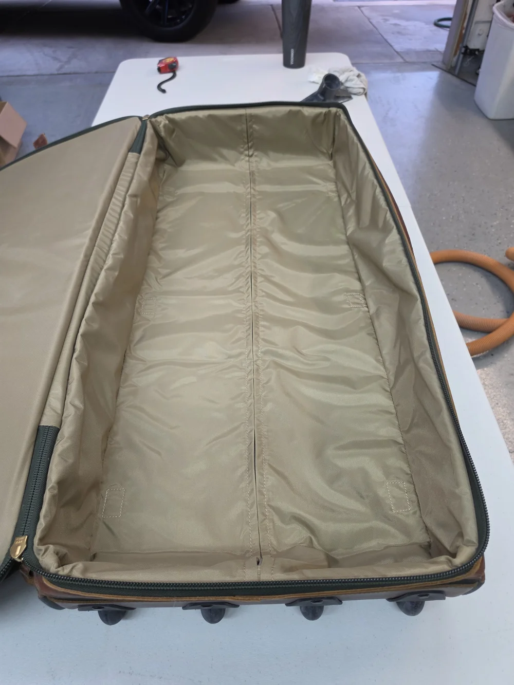 Orvis Battenkill Green Canvas & Brown Leather Travel Duffel Roller